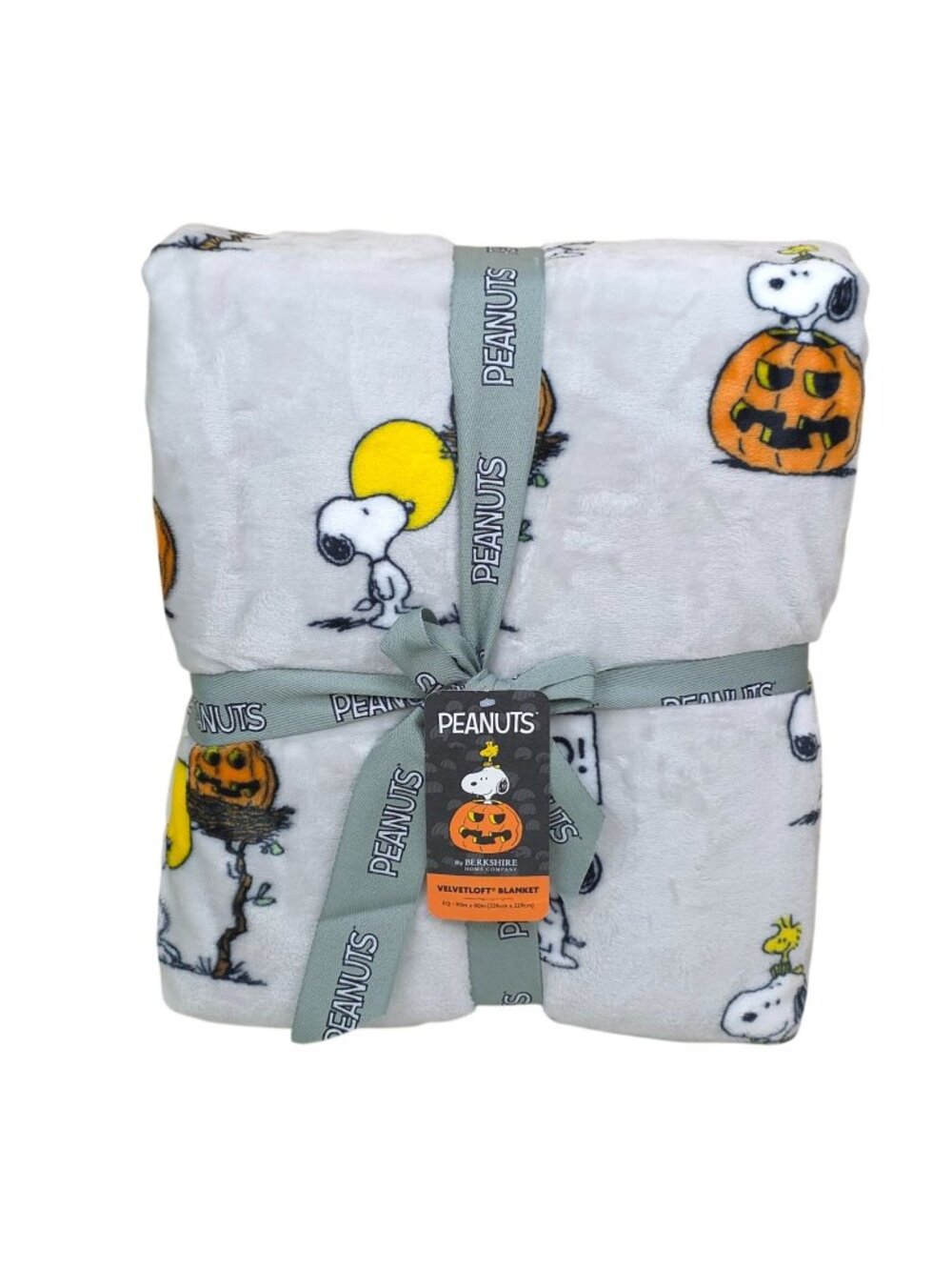 Peanuts Snoopy Halloween Plush VelvetLoft Blanket Queen 90x90" Berkshire Pumpkin